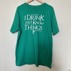 Mens Game of Thrones I Drink And I Know Things T-Shirt Tyrion Tee Shirt 3X